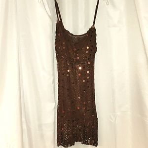 Chocolate Sequin Tank, S